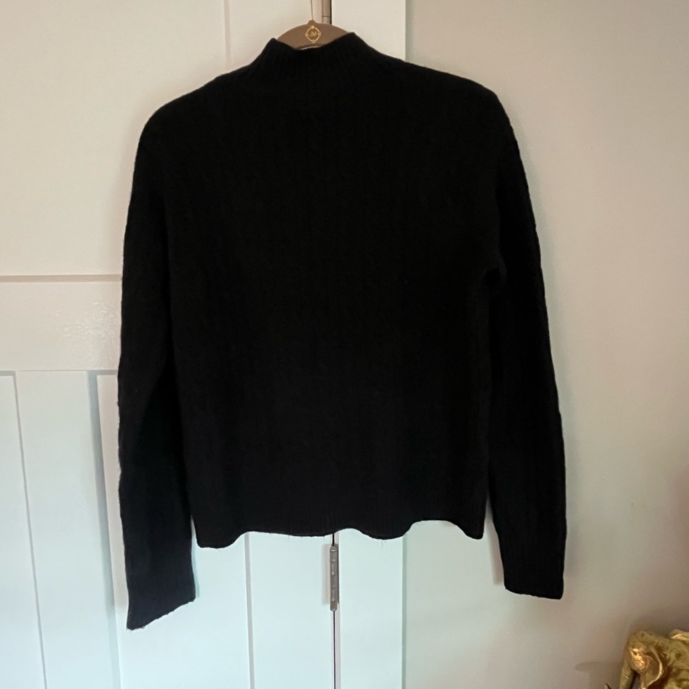 Black J. Crew cable knit sweater mock neck